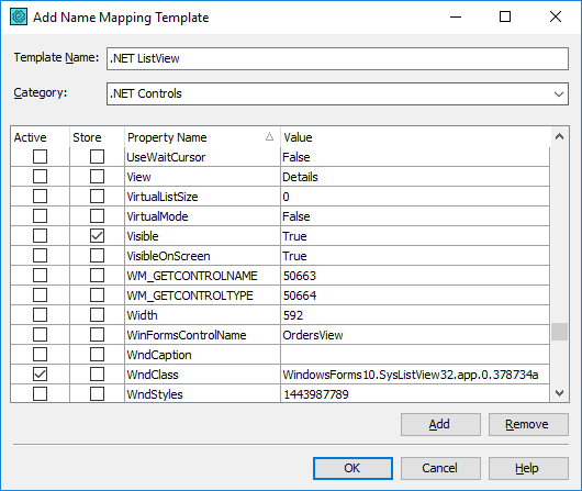 Add Name Mapping Template Dialog