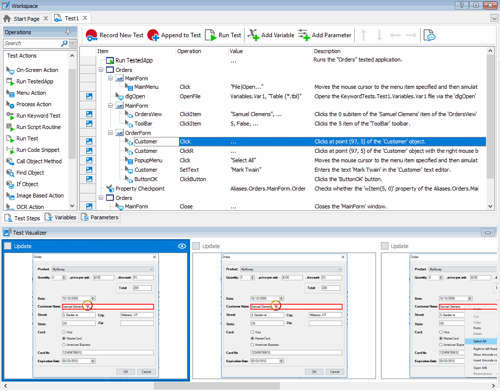 Test Visualizer Panel