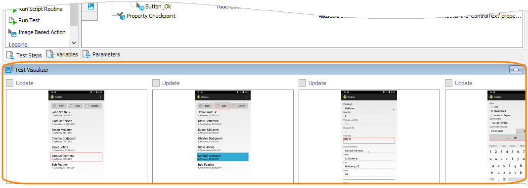 Getting Started With TestComplete (Android): Test Visualizer panel