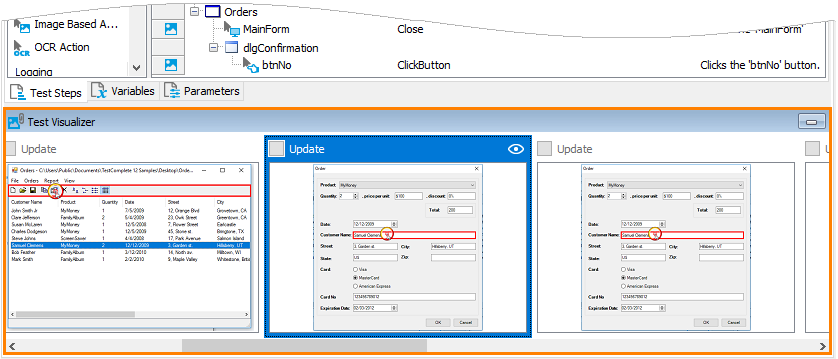 Getting Started With TestComplete (Desktop): Test Visualizer panel