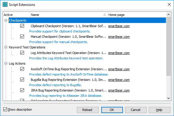 Extension name in the Install Extensions Dialog