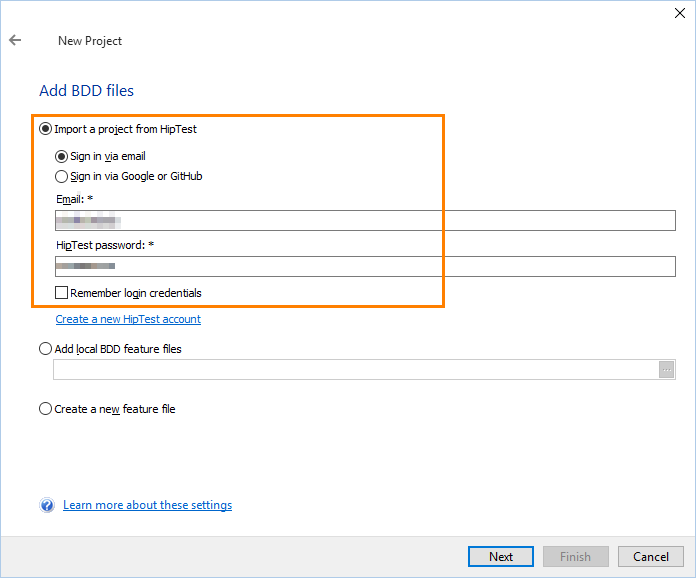 Import HipTest project: Step 2