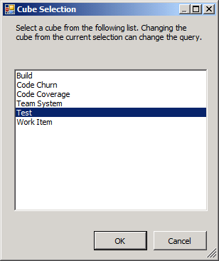 TestComplete integration with Visual Studio: Cube Selection Dialog