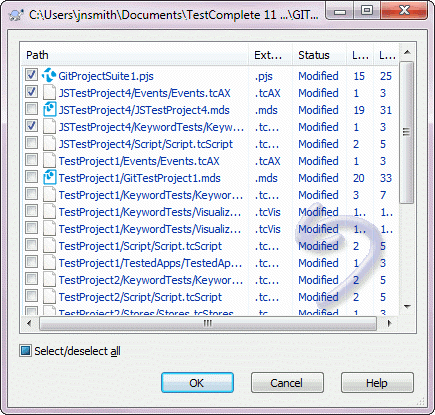 Reverting files via TortoiseGit Revert dialog