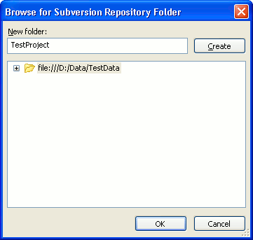 Browse for Subversion Repository Folder Dialog