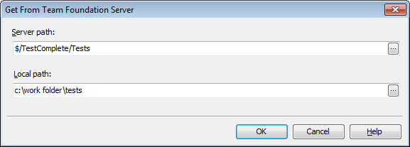 Get from Team Foundation Server dialog