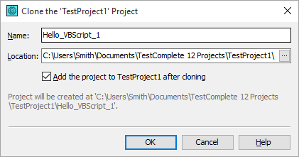 Clone Project Dialog
