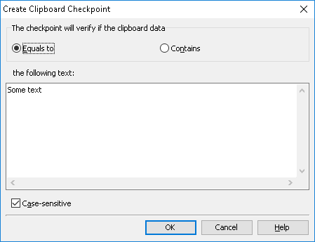 Create Clipboard Checkpoint dialog