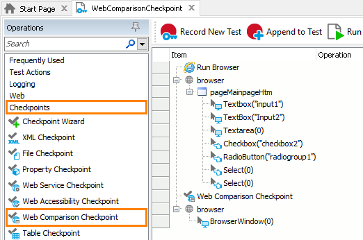 Web Comparison Checkpoint: Adding Web Comparison Checkpoints to Keyword Tests Web Comparison Checkpoint: Adding Web Сomparison Checkpoints to Keyword Tests
