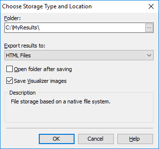 Choose Storage Type and Location Dialog