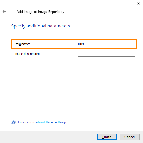 Image-Based Testing Tutorial:  Specifying additional parameters