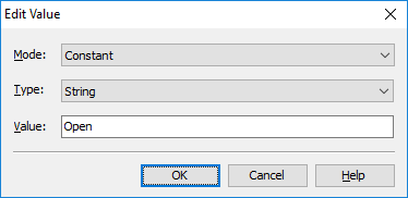 Edit Value dialog