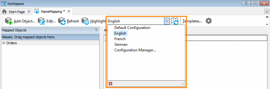 Name mapping configurations