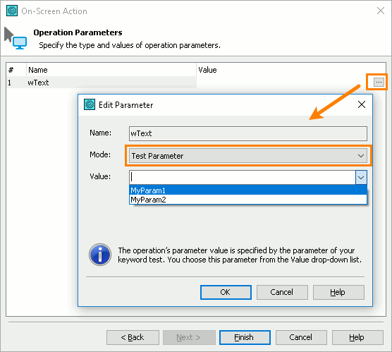 Specifying an Operation Parameter's Value