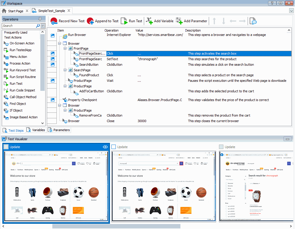 Test Visualizer Panel