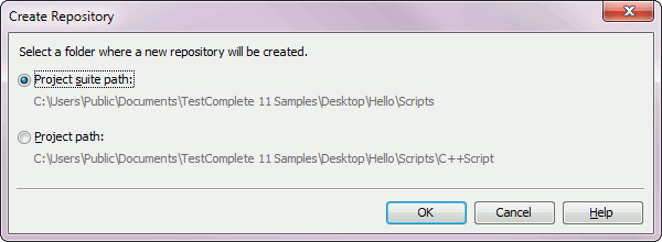 Create Repository Dialog