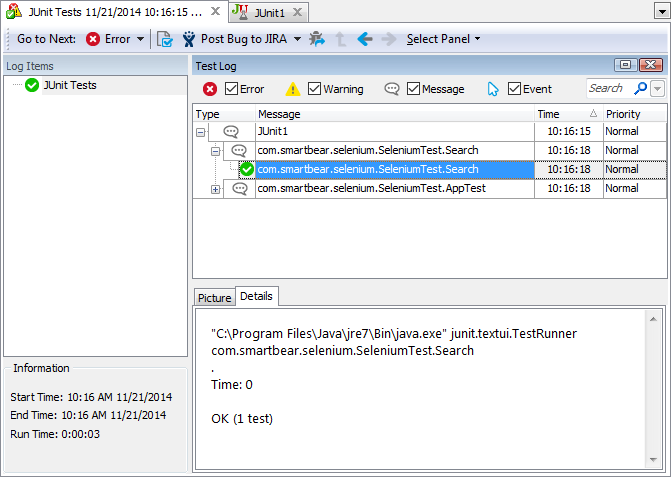 Selenium Test Results