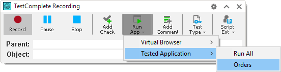 Launching a ClickOnce application from the Recording toolbar