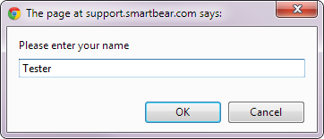 A prompt box in  Chrome browser