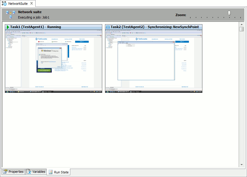 Monitoring Network Suites via the Run State page