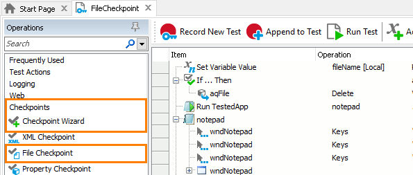 File Checkpoint: Adding file checkpoints to keyword tests