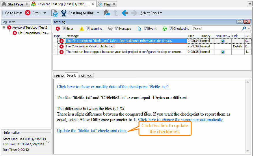 Updating File checkpoint from the test log.