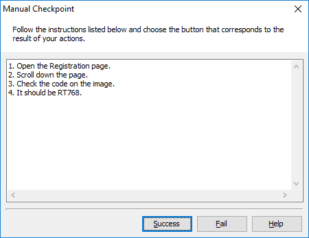The Manual Checkpoint Dialog