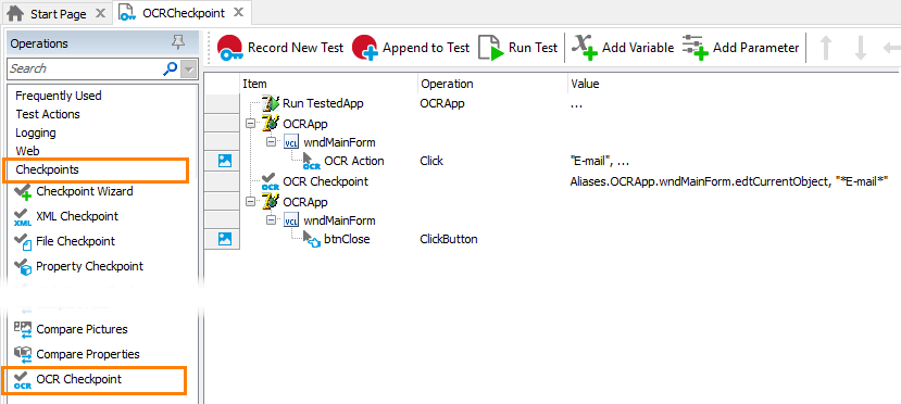 OCR Checkpoint: Adding OCR checkpoints to keyword tests