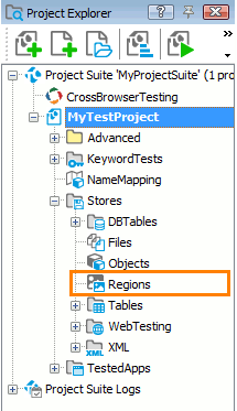 Regions collection in Project Explore