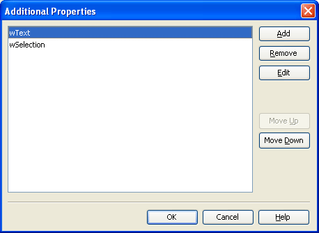 Additional Properties Dialog