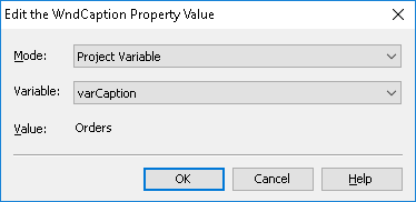 Edit Property Value dialog