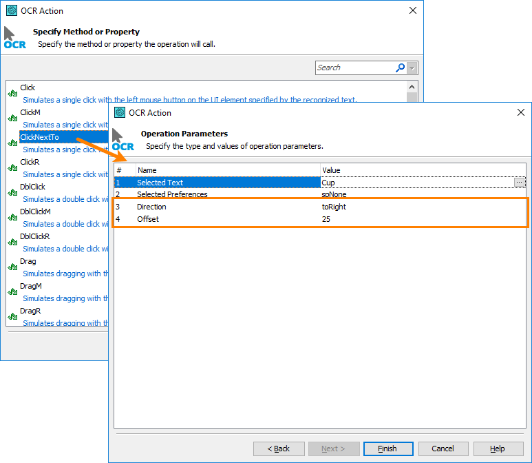 Using OCR in TestComplete keyword tests: Simulating a click over a nearby area