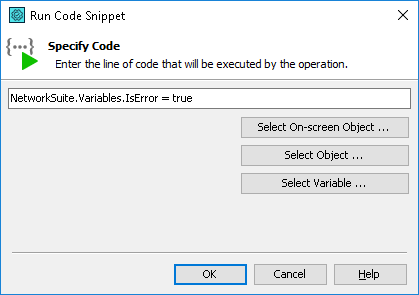 Specifying a code snippet