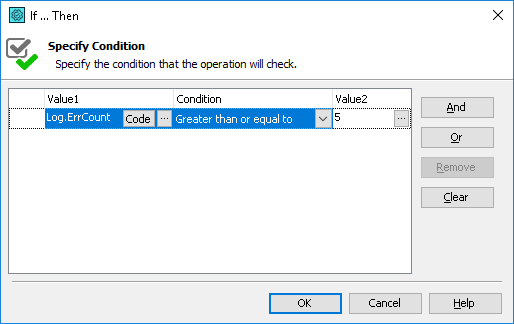 Setting the If... Then operation