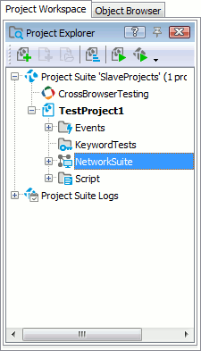 NetworkSuite project item added to the slave project