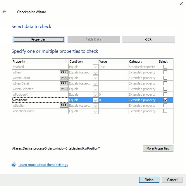 Getting Started With TestComplete (iOS): The list of suggested properties