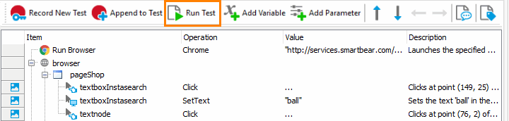 Getting Started with TestComplete (Web): Run the test