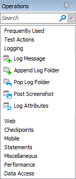 Log Attributes operation in the Operations panel