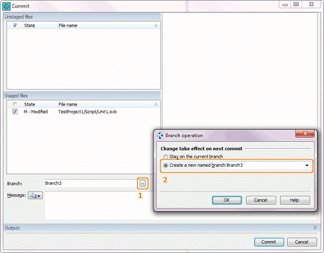 Creating branches via built-in Commit dialog