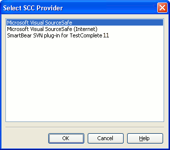 Select SCC Provider Dialog