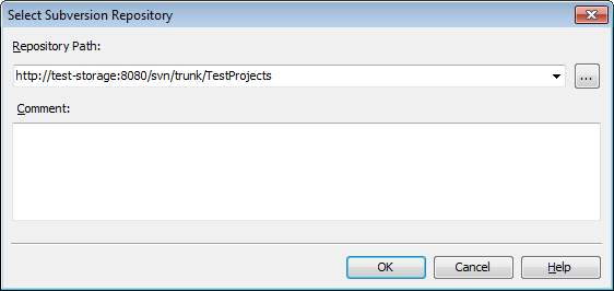 Select Subversion Repository Dialog