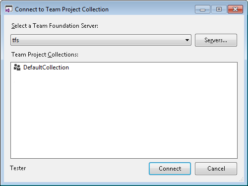 Connect to Team Project Collection Dialog