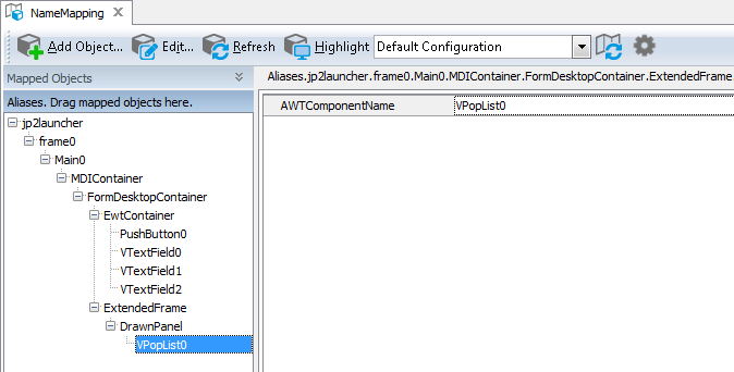 Sample Name Mapping for Oracle Forms