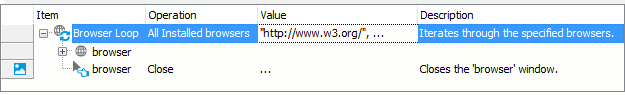 Iterating through browsers with the Browser Loop operation
