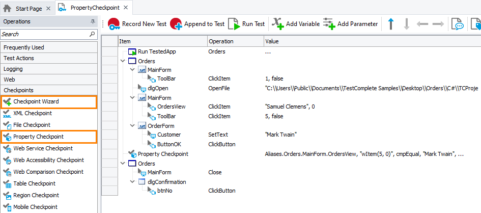 Property Checkpoint: Adding property checkpoints to keyword tests