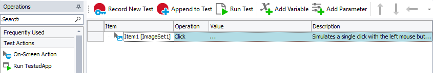 Image-Based Testing: Simulating user actions in an image-based keyword test