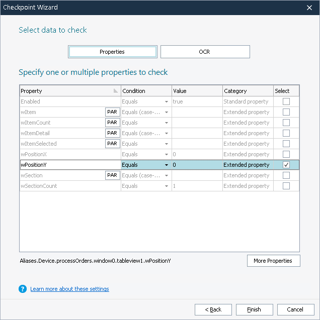 Getting Started With TestComplete (iOS): The list of suggested properties