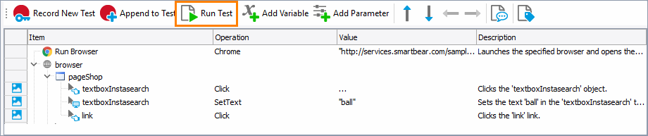 Getting Started with TestComplete (Web): Run the test