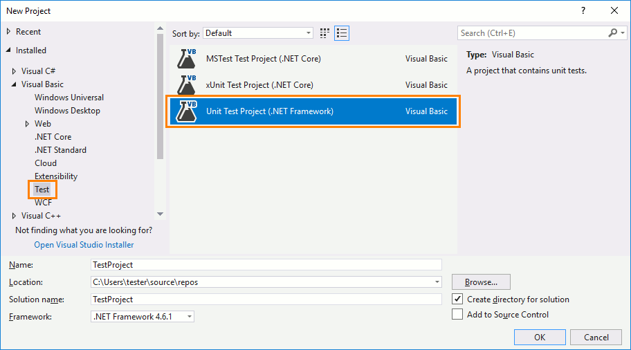 TestComplete integration with Visual Studio: Create a test project in Visual Studio