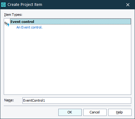 Create Project Item Dialog (Creation of Child Elements)